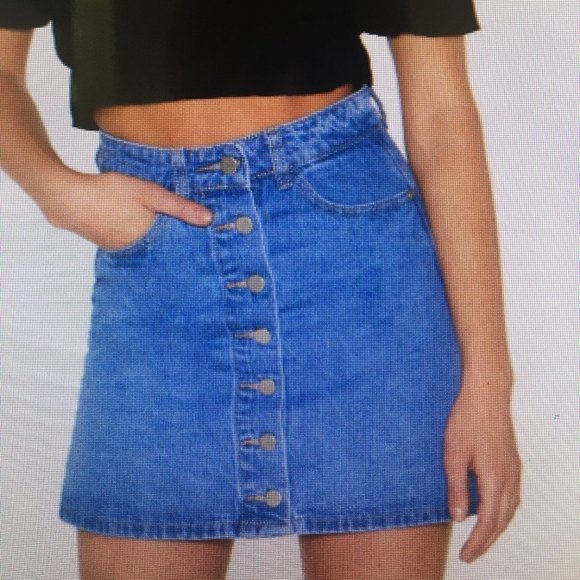 denim mini skirt - Picture 1 of 7